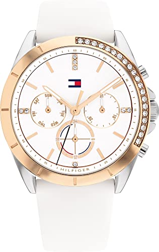 Tommy Hilfiger Analogue Multifunction Quartz Watch for Women with White Silicone Bracelet - 1782388 ambersleys