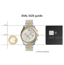 Load image into Gallery viewer, Michael Kors Lexington Chronograph with Silver and Gold Tone Stainless Steel Strap for Men MK8344