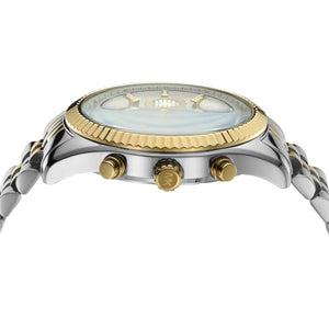 Michael Kors Lexington Chronograph with Silver and Gold Tone Stainless Steel Strap for Men MK8344