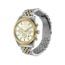Load image into Gallery viewer, Michael Kors Lexington Chronograph with Silver and Gold Tone Stainless Steel Strap for Men MK8344