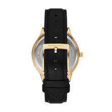 Load image into Gallery viewer, Michael Kors Slim Runway Watch for Women, 38mm Quartz Three Hand Movement with Leather Strap, Black and Gold, 38 mm MK7553, product image 4
