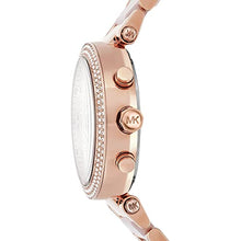 Load image into Gallery viewer, Michael Kors Parker Chronograph Quartz Watch with Rose Gold Tone Stainless Steel Strap with Blush Acetate Center Links for Women MK5896