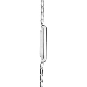 Accurist Rectangle 26mm Quartz Watch in White with Analogue Display, and Stainless Steel Bracelet 71007