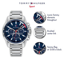 Load image into Gallery viewer, Tommy Hilfiger Analogue Multifunction Quartz Watch for Men with Silver Stainless Steel Bracelet - 1791788, product image 5
