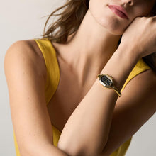 Load image into Gallery viewer, Fossil Sloan Watch for Women, Quartz Three Hand Movement with Stainless Steel Strap,Gold Tone and Jet Black ES5456, product image 2
