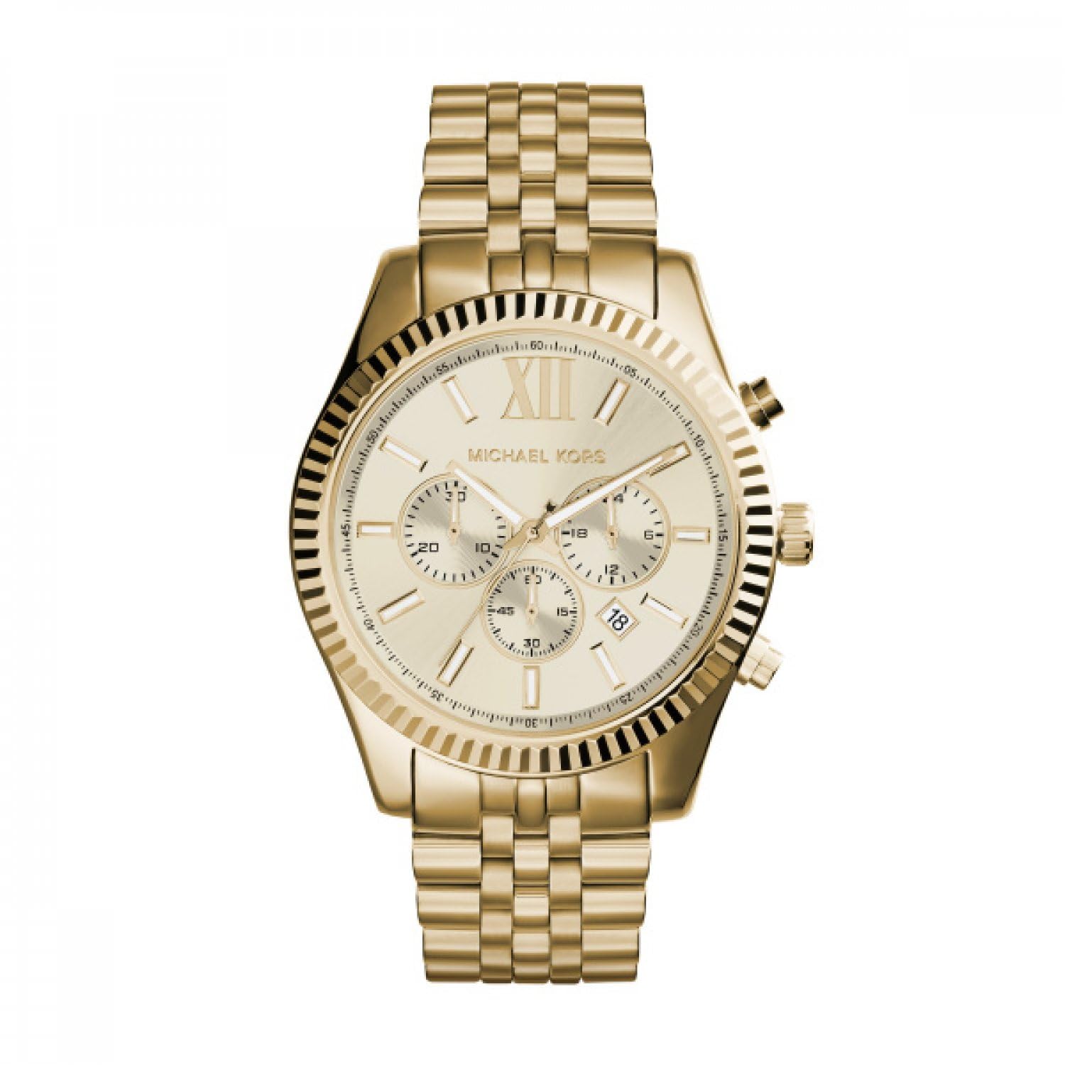 Michael Kors Lexington Watch for Men, 45mm Quartz Chronograph Movement with Stainless Steel Strap MK8281, product image 1