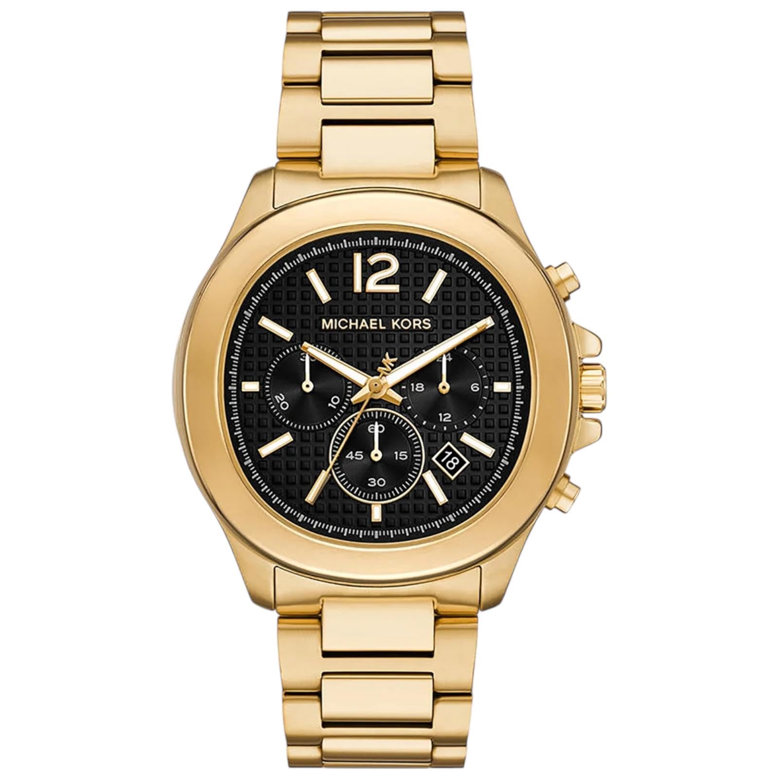 Michael Kors Sage Watch for Men, 44mm Quartz Chronograph Movement with Stainless Steel Strap, Goldish Tone, 44 mm MK9192, product image 1