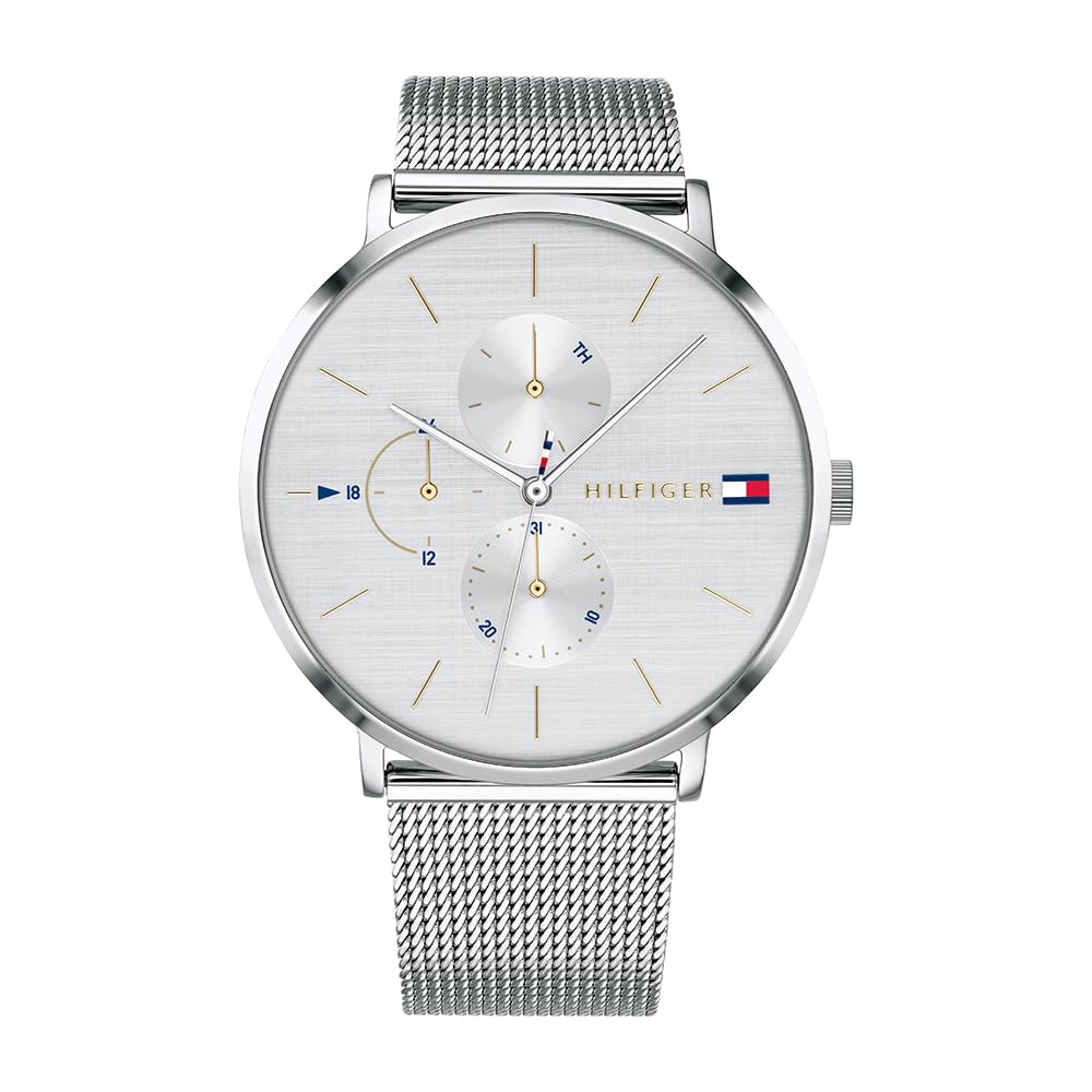 Tommy Hilfiger Analogue Multifunction Quartz Watch for Women with Silver Stainless Steel Mesh Bracelet - 1781942, product image 1