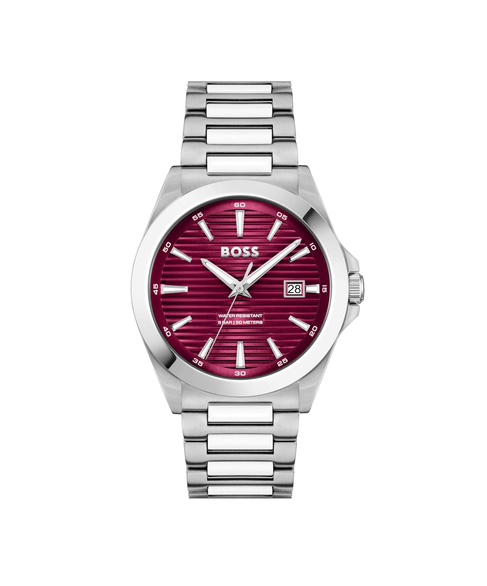 BOSS Three Hand Quartz Movement Watch for Men Strike Collection with Silver Stainless Steel Bracelet - 1514174, product image 1