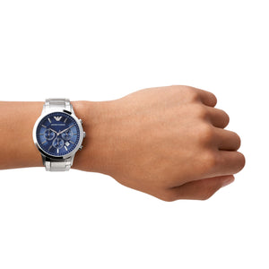Emporio Armani Watch for Men, Chronograph Movement, 43 mm Silver / Steel Stainless Steel Case with a Stainless Steel Strap, AR2448