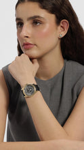 Load image into Gallery viewer, Guess Women's 40mm Watch - Black Leather Strap Gold Dial Gold Tone Case U1439L1M, product image 2