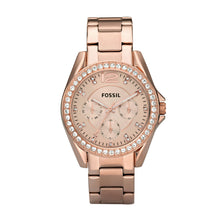 Load image into Gallery viewer, FOSSIL Riley Womens Quartz Watch with Rose Gold Dial and Rose Gold Stainless Steel Bracelet ES2811, product image 1