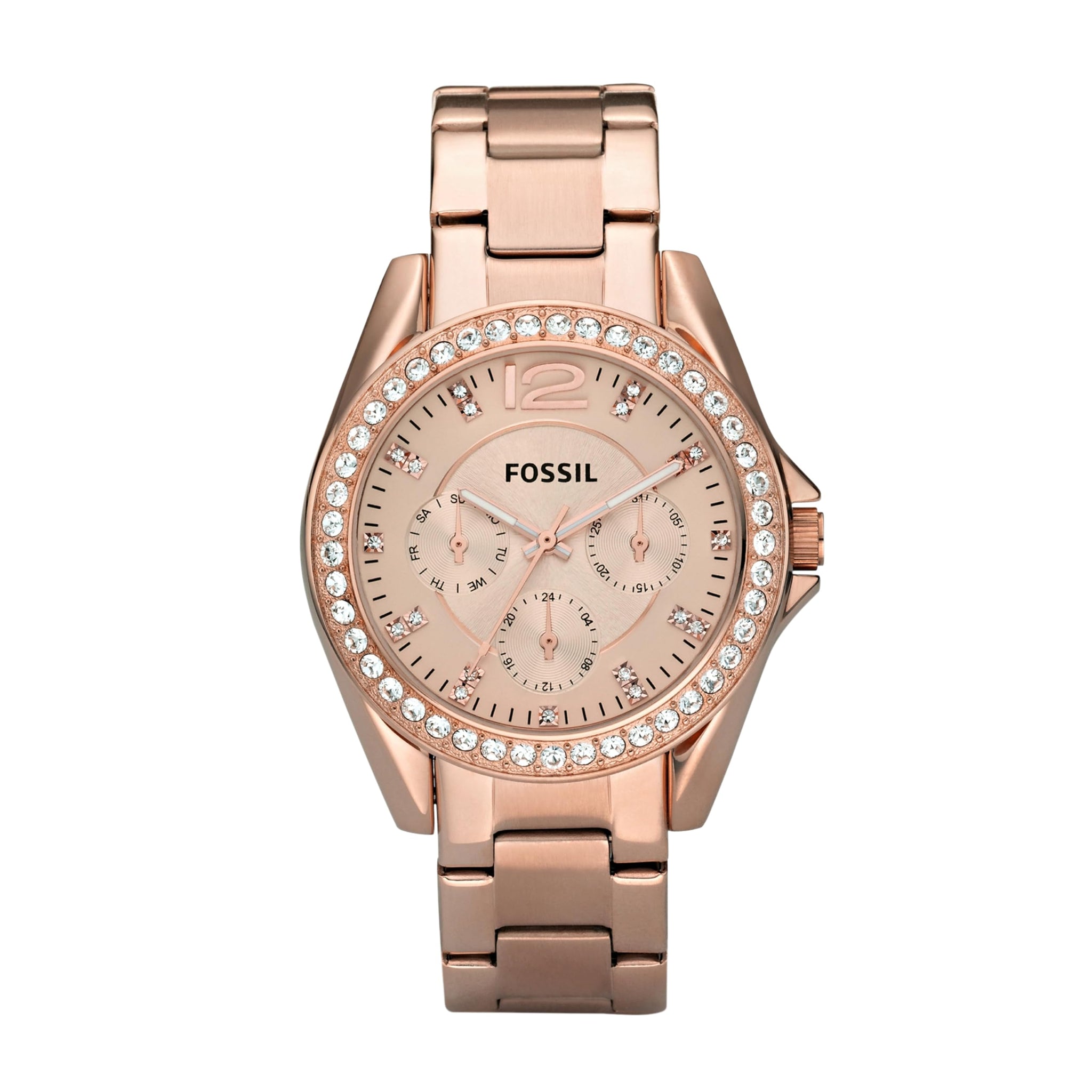 FOSSIL Riley Womens Quartz Watch with Rose Gold Dial and Rose Gold Stainless Steel Bracelet ES2811, product image 1