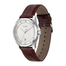 Load image into Gallery viewer, BOSS Three Hand Quartz Movement Watch for Men Principle Collection with Brown Leather Strap - 1514114, product image 2