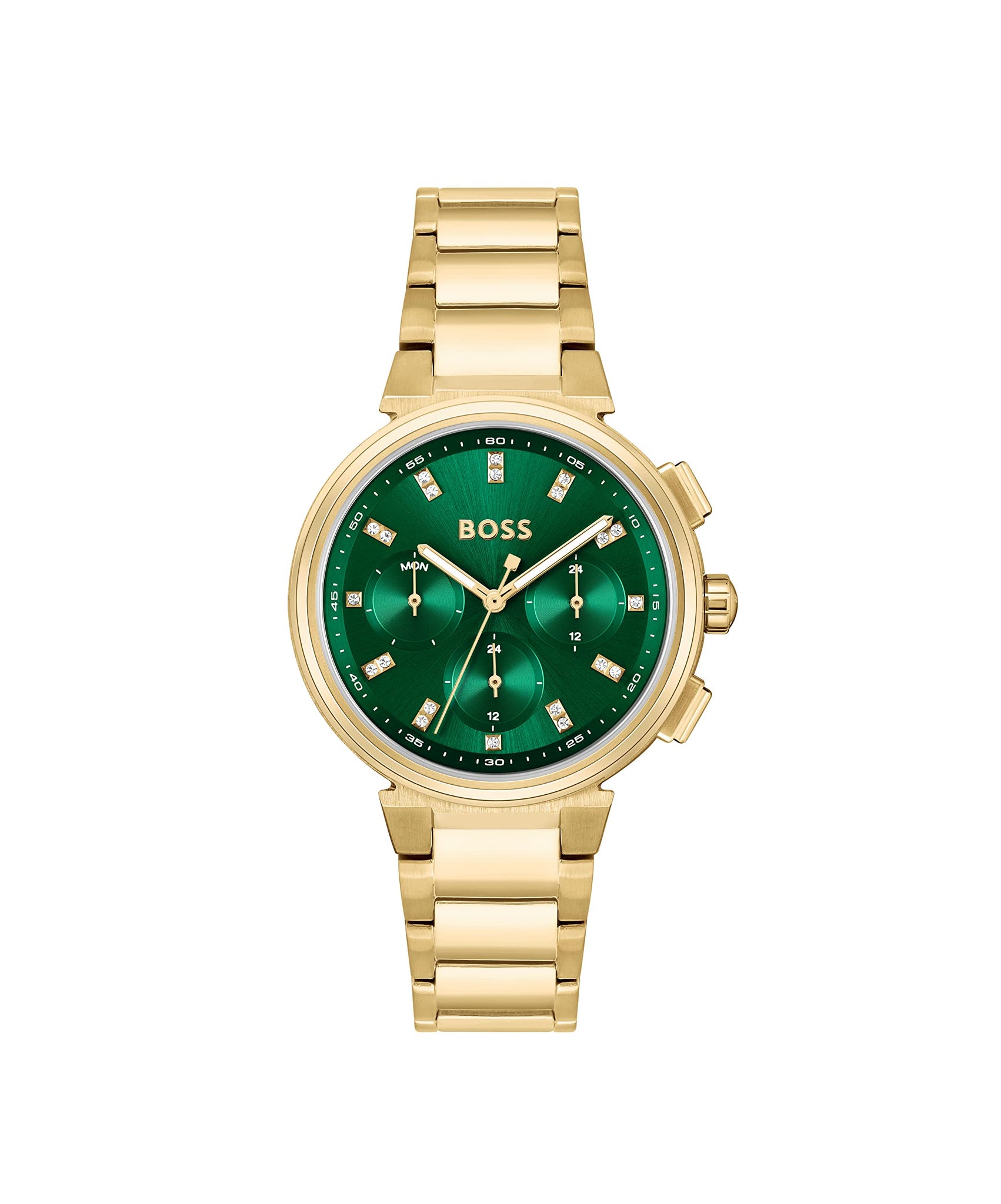 BOSS Analogue Multifunction Quartz Watch for Women ONE Collection with Gold Colored Stainless Steel Bracelet - 1502679, product image 1