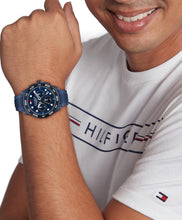 Load image into Gallery viewer, Tommy Hilfiger Chronograph Quartz Watch with Calendar for Men with Navy Blue Silicone Bracelet - 1792232, product image 4