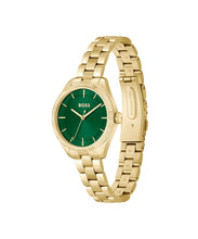 Load image into Gallery viewer, BOSS Analogue Quartz Watch for Women SAGE Collection with Gold Colored Stainless Steel Bracelet - 1502729, product image 2