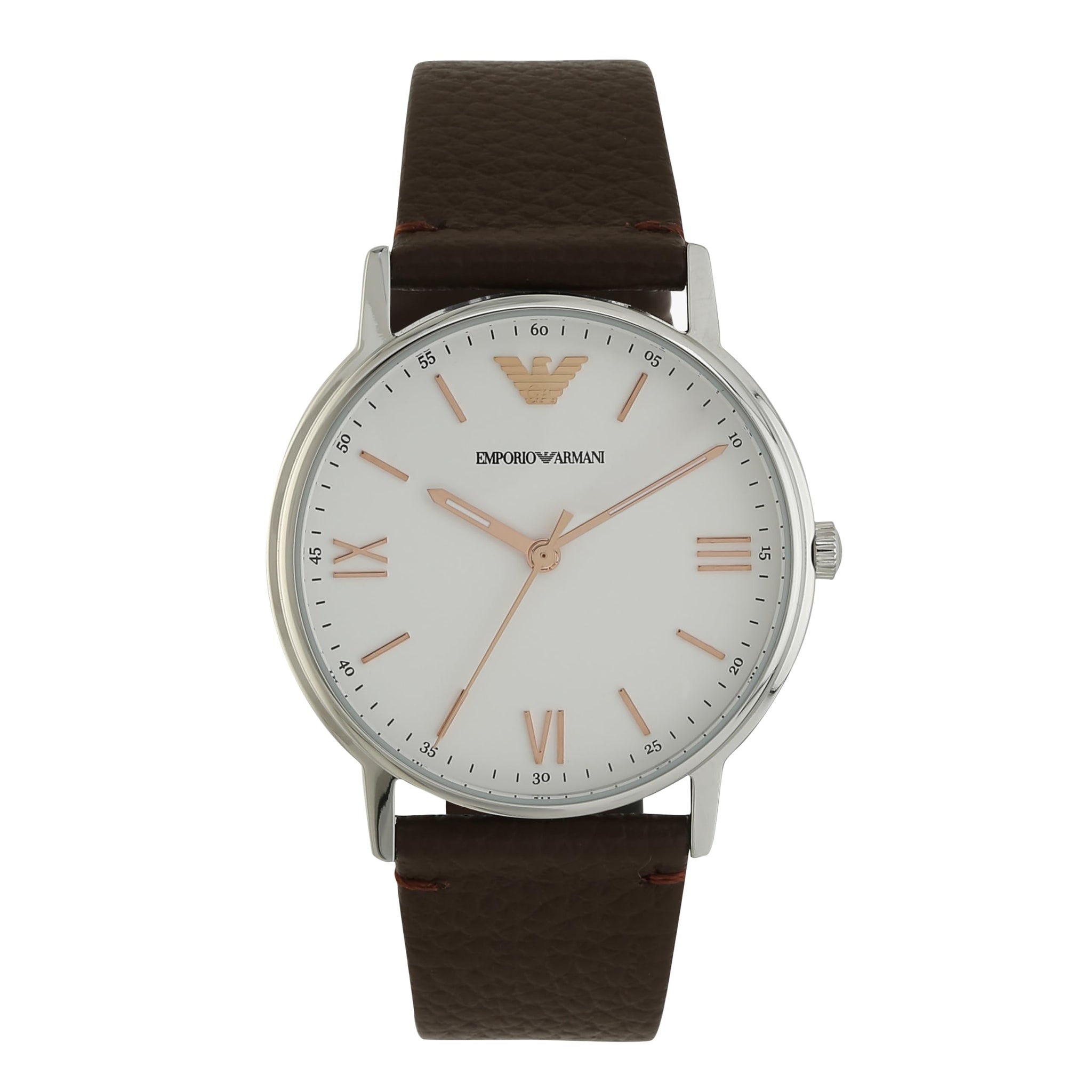 Emporio Armani Watch for Men, Three Hand Movement, 41 mm Silver Stainless Steel Case with a Leather Strap, AR11173, product image 1