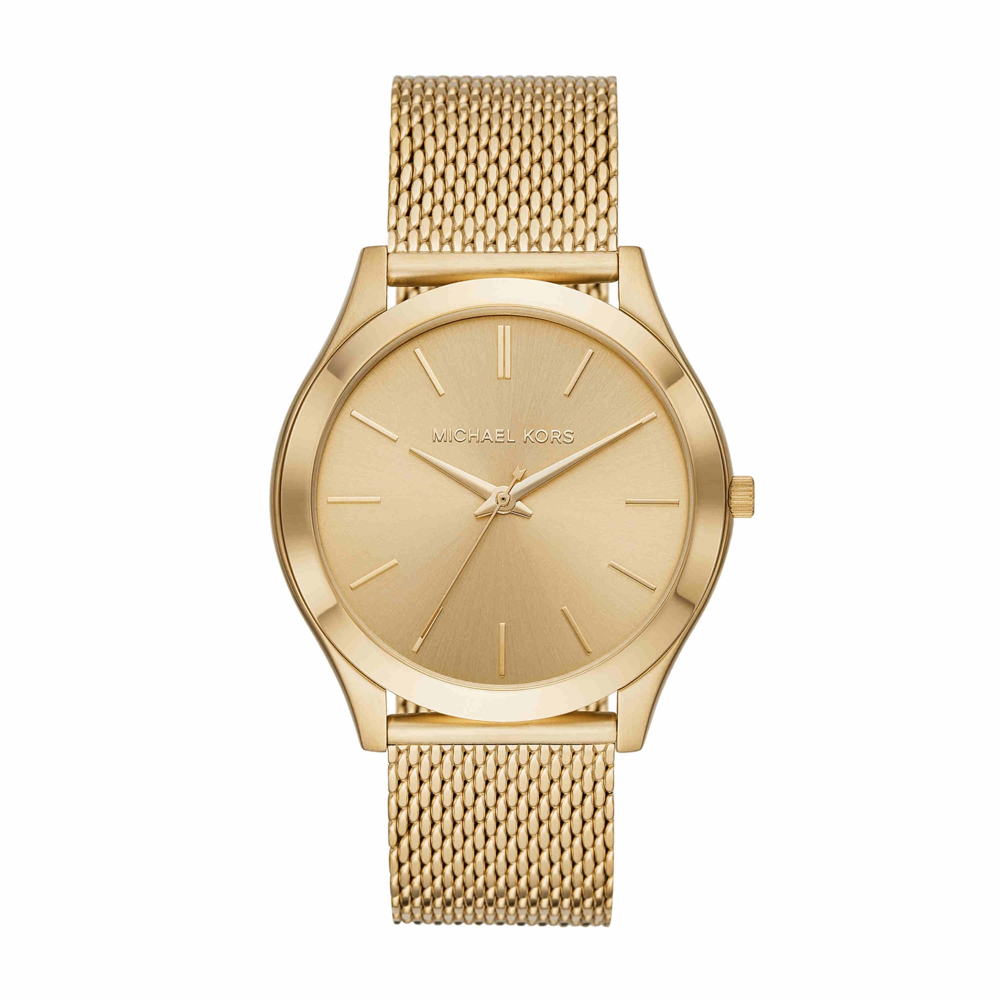 Michael Kors Watch for Men Slim Runway, Three Hand movement, 44mm Gold Stainless Steel case with a Stainless Steel strap, MK8625, product image 1