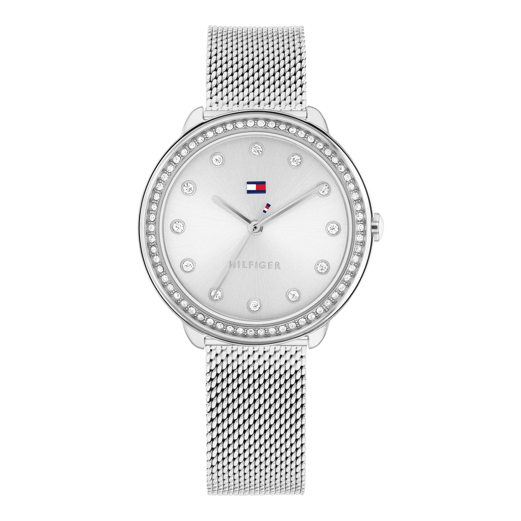 Tommy Hilfiger Three Hand Quartz Movement Watch for Women with Silver Stainless Steel Mesh Bracelet - 1782698, product image 1