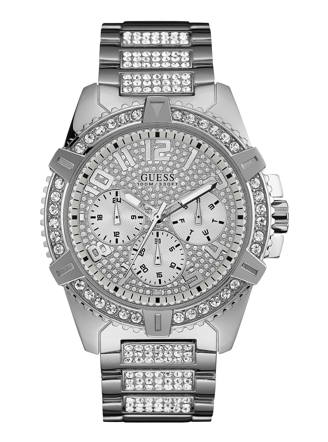 GUESS Watches Gents Frontier Mens Analogue Quartz Watch with Stainless Steel Bracelet W0799G1, product image 1