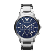 Load image into Gallery viewer, Emporio Armani Watch for Men, Chronograph Movement, 43 mm Silver / Steel Stainless Steel Case with a Stainless Steel Strap, AR2448