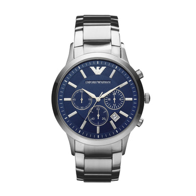 Emporio Armani Watch for Men, Chronograph Movement, 43 mm Silver / Steel Stainless Steel Case with a Stainless Steel Strap, AR2448