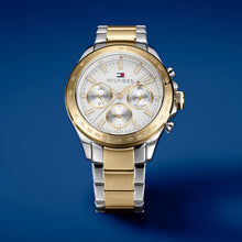 Load image into Gallery viewer, Tommy Hilfiger Men's 45.5mm Multifunction Quartz Watch - White Dial, Two-Tone Stainless Steel Bracelet with Gold IP, 3 Sub-Dials, 5ATM Water Resistant - 1791226, product image 2