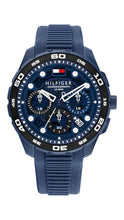 Load image into Gallery viewer, Tommy Hilfiger Chronograph Quartz Watch with Calendar for Men with Navy Blue Silicone Bracelet - 1792232, product image 1