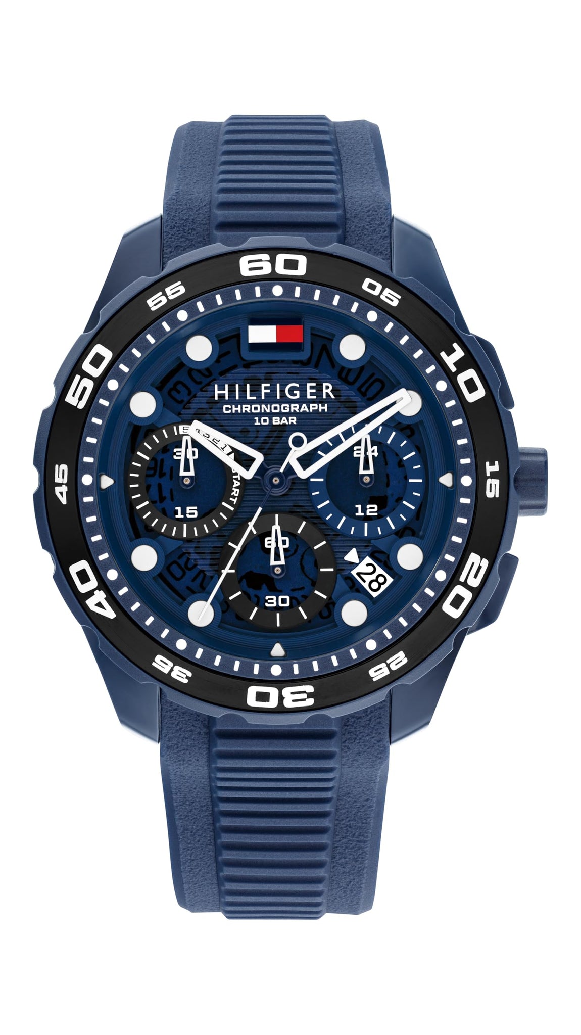 Tommy Hilfiger Chronograph Quartz Watch with Calendar for Men with Navy Blue Silicone Bracelet - 1792232, product image 1