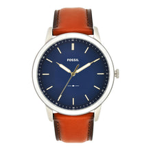 Load image into Gallery viewer, Fossil The Minimalist Men's Quartz Watch with Blue Dial and Brown Leather Strap FS5304, product image 1