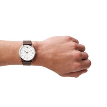 Load image into Gallery viewer, Emporio Armani Watch for Men, Three Hand Movement, 41 mm Silver Stainless Steel Case with a Leather Strap, AR11173, product image 2