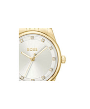 Load image into Gallery viewer, BOSS Three Hand Quartz Movement Watch for Women Graceful Precious Collection with Gold Colored Stainless Steel Bracelet - 1502810, product image 4