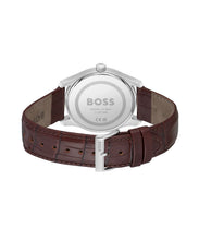 Load image into Gallery viewer, BOSS Three Hand Quartz Movement Watch for Men Principle Collection with Brown Leather Strap - 1514114, product image 3