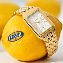 Load image into Gallery viewer, Fossil Raquel Watch for Women, Quartz Three Hand Movement with Stainless Steel Strap,Gold Tone and White ES5220, product image 6