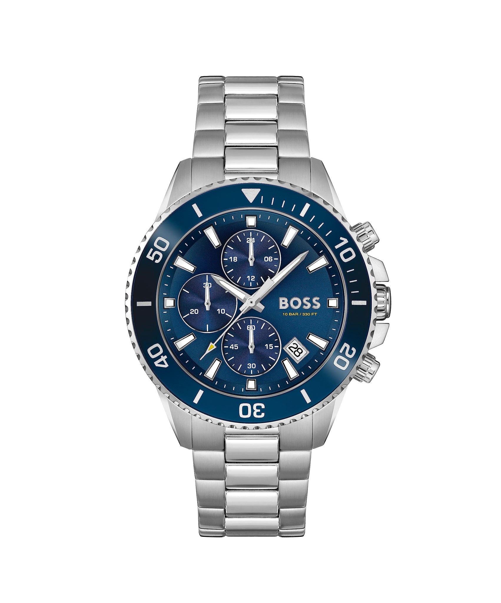 BOSS Chronograph Quartz Watch for Men Admiral Collection with Silver Stainless Steel Bracelet - 1513907, product image 1