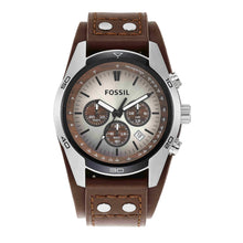 Load image into Gallery viewer, FOSSIL CH2565 Gents Brown Leather Cuff Strap Watch with White Dial, product image 1