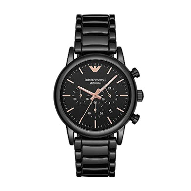 Emporio Armani Men's Chronograph Black Ceramic Watch ambersleys