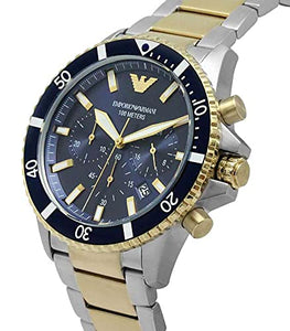 Emporio Armani Men's Chronograph, Stainless Steel Watch, 43mm case size ambersleys