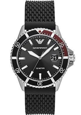 Emporio Armani Men's Three-Hand Date, Stainless Steel Watch, 42mm case size ambersleys