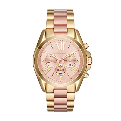 Michael Kors Women's Watch BRADSHAW, 43mm case size, Quartz Chronograph movement, Stainless Steel strap ambersleys