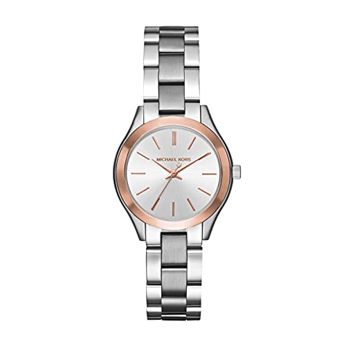 Michael Kors Women's Watch Mini Slim Runway 33 mm Case Size, Three Hand Movement, Stainless Steel Strap ambersleys