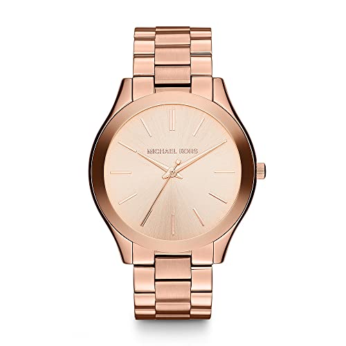 Michael Kors Women's Watch SLIM RUNRAY, 42mm case size, Three Hand movement, Stainless Steel strap ambersleys