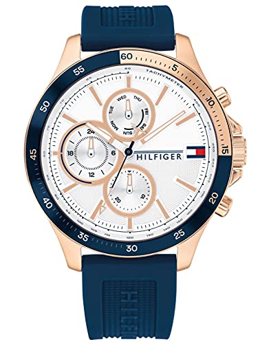 Tommy Hilfiger Analogue Multifunction Quartz Watch for Men with Blue Silicone Bracelet - 1791778 ambersleys