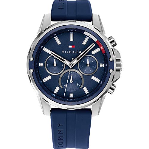 Tommy Hilfiger Analogue Multifunction Quartz Watch for Men with Blue Silicone Bracelet - 1791791 ambersleys