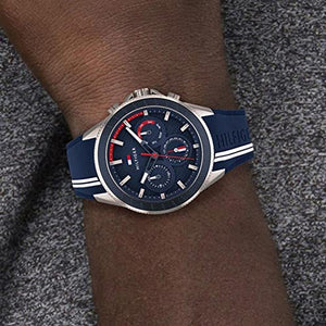 Tommy Hilfiger Analogue Multifunction Quartz Watch for Men with Blue Silicone Bracelet - 1791859 ambersleys