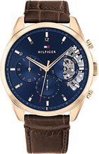 Load image into Gallery viewer, Tommy Hilfiger Analogue Multifunction Quartz Watch for Men with Dark Brown Leather Strap - 1710453 ambersleys