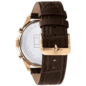 Tommy Hilfiger Analogue Multifunction Quartz Watch for Men with Dark Brown Leather Strap - 1710453 ambersleys