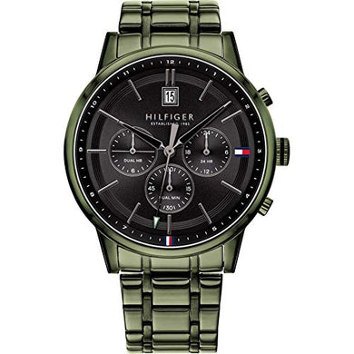 Tommy Hilfiger Analogue Multifunction Quartz Watch for Men with Green Stainless Steel Bracelet - 1791634 ambersleys
