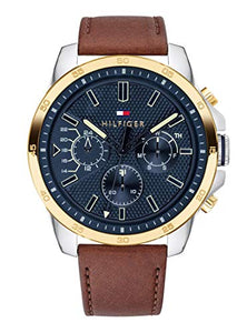 Tommy Hilfiger Analogue Multifunction Quartz Watch for Men with Light Brown Leather Strap - 1791561 ambersleys